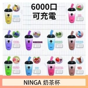 NINGA奶茶杯可充电一次性電子煙6000口