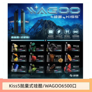 WAGOO哇酷Kiss5 6500口拋棄式 | 自由混搭雙口味 | 雙芯組合