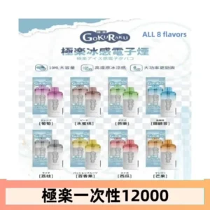 【8種口味】極楽 12000口一次性電子煙|超大容量 |口感絲滑|新品